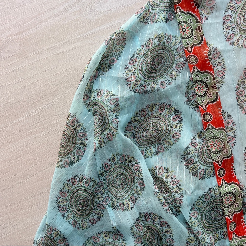 NWOT Free People Kantha Shimmer Tie Front Kimono - Picture 7 of 8